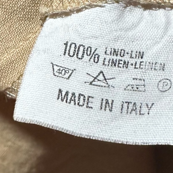 XS Oliver by Garavani Valentino 100% Linen Dress with Gold Embossed Buttons - Picture 8 of 8